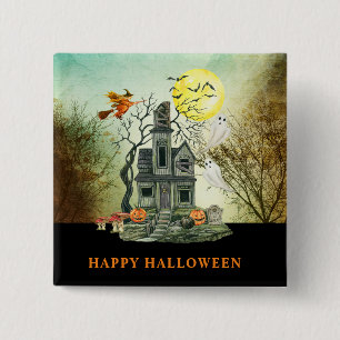 Spooky Kid's Halloween Haunted House Button