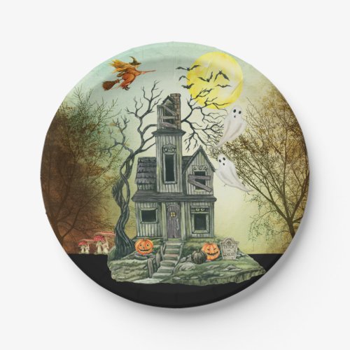 Spooky Kids Halloween Haunted House Costume Party Paper Plates