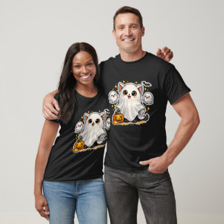 Spooky Kitty Ghost - Cute Halloween Kawaii Cat T-Shirt