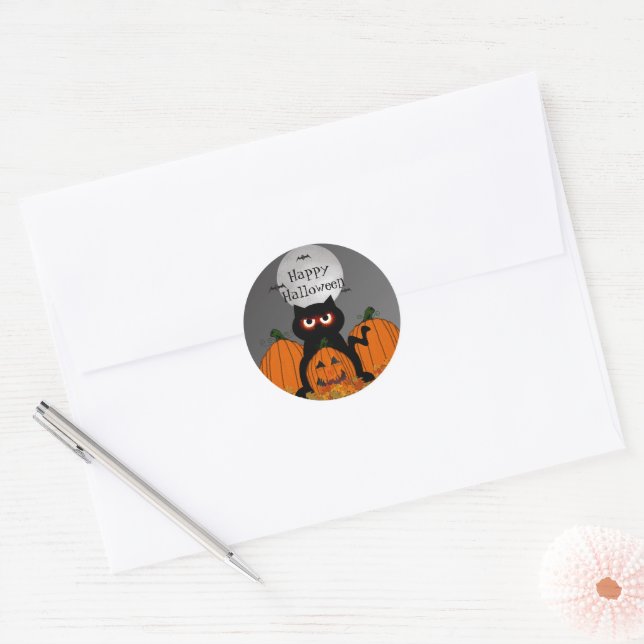 Spooky Kitty Halloween Stickers (Envelope)