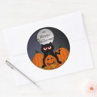 Spooky Kitty Halloween Stickers