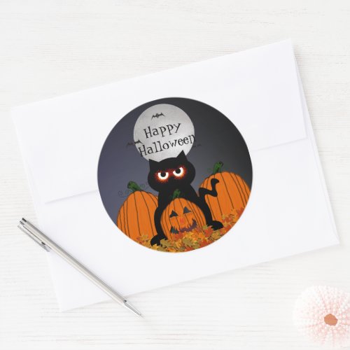 Spooky Kitty Halloween Stickers