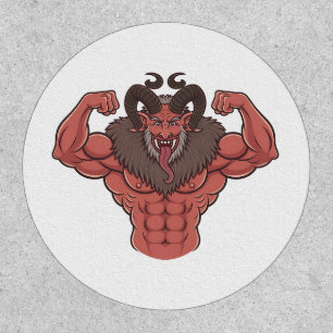 Spooky Krampus Christmas Flexing Muscle Fitness Patch