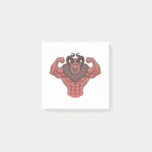 Spooky Krampus Christmas Flexing Muscle Fitness Post-it Notes