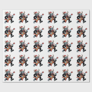 Spooky Krampus Guitar Electric Rock Christmas Wrapping Paper