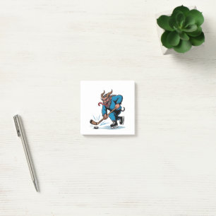 Spooky Krampus Playing Ice Hockey Christmas Post-it Notes