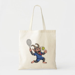 Spooky Krampus Playing Tennis Christmas Tote Bag