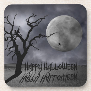 Spooky Landscape Halloween Beverage Coaster