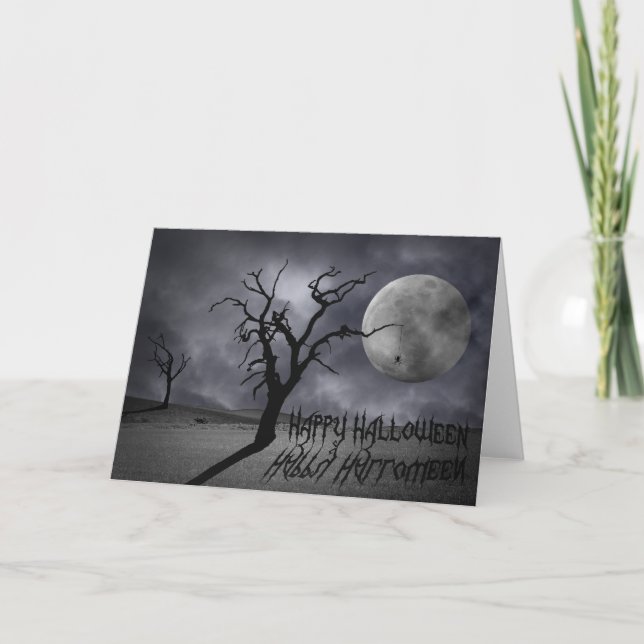 Spooky Landscape Halloween Card (Front)