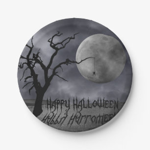 Spooky Landscape Halloween Paper Plates