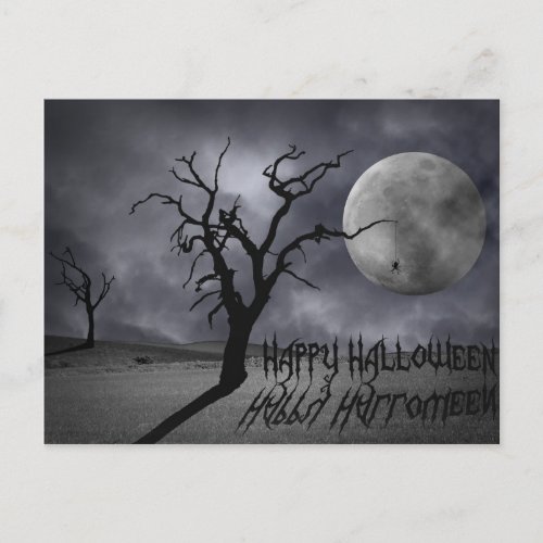 Spooky Landscape Halloween Postcard