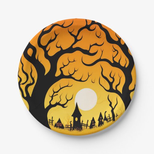 Spooky Landscape Paper Plates