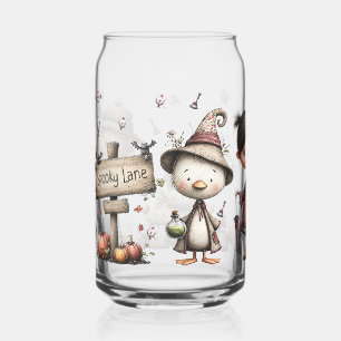 Spooky Lane Fall Halloween Glass Can – Cute Scarec