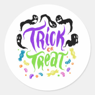 Spooky Lettering Stickers: Trick or Treat Edition Classic Round Sticker