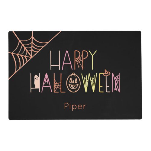 Spooky Letters Happy Halloween Personalized Placemat