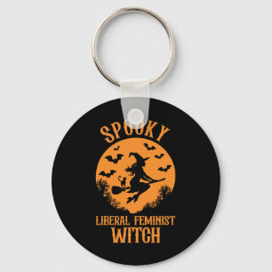 Spooky Liberal Feminist Witch Feminist Vintage Hal Keychain