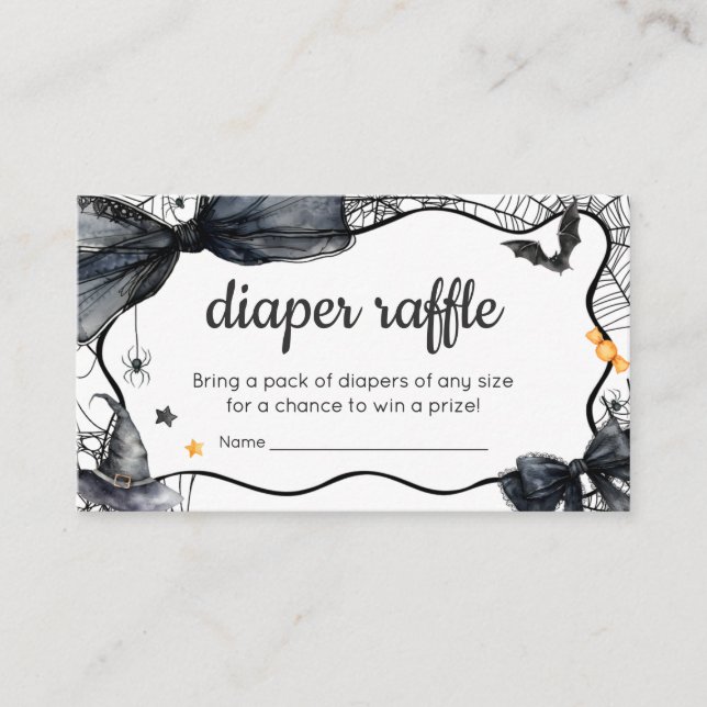 Spooky Little Boo Baby Shower Diaper Raffle Enclosure Card (Front)