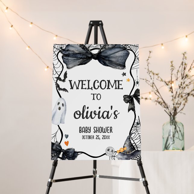 Spooky Little Boo Baby Shower Welcome Sign (In Situ (Stand))