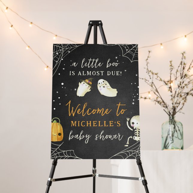  Spooky Little Boo Halloween Baby Shower Welcome Foam Board (In Situ (Stand))