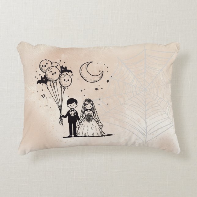 Spooky Little Couple Accent Pillow (Front)