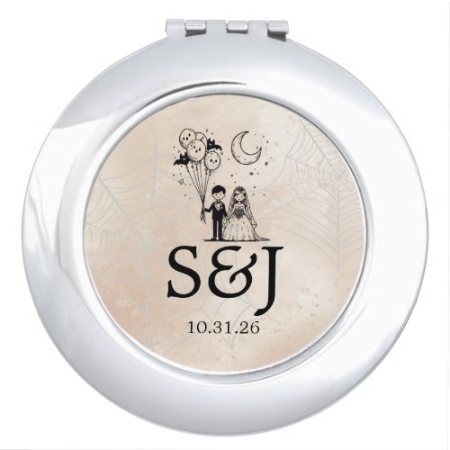 Spooky Little Couple Compact Mirror