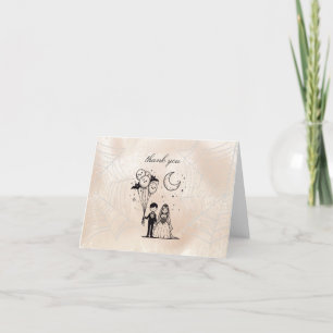 Spooky Little Couple Letterpress Thank You Card