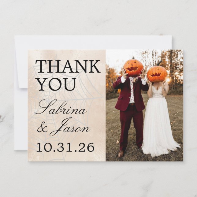 Spooky Little Couple Thank You Card (Front)