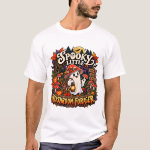Spooky Little Mushroom Forager Halloween Fungi T-Shirt