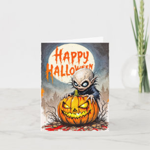 Spooky Little Naughty Vampire Happy Halloween Card