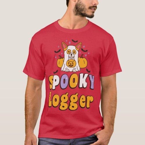 Spooky Logger Halloween Costume Dog  T_Shirt