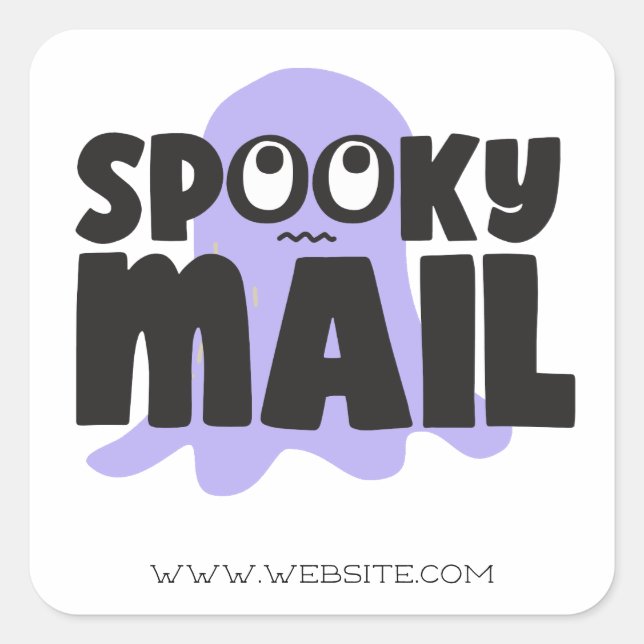 Spooky Mail Halloween Square Sticker (Front)