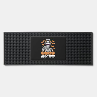Spooky Mama Cool Halloween Skeleton Bar Mat