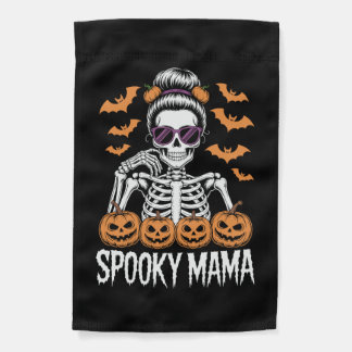 Spooky Mama Cool Halloween Skeleton Garden Flag