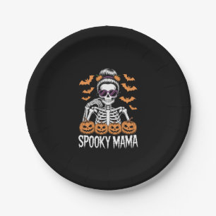 Spooky Mama Cool Halloween Skeleton Paper Plates