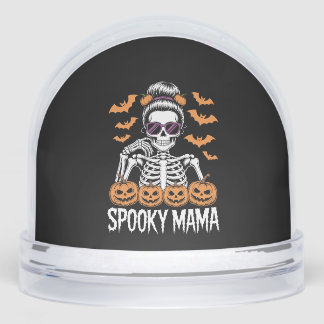 Spooky Mama Cool Halloween Skeleton Snow Globe