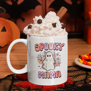 Spooky Mama Funny Halloween Ghost Coffee Mug