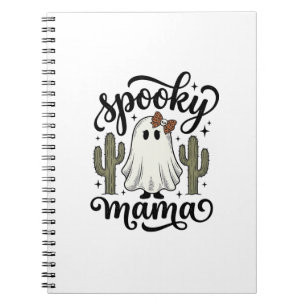 Spooky Mama Ghost Cactus Vintage Halloween Shirt_1 Notebook