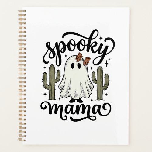 Spooky Mama Ghost Cactus Vintage Halloween Shirt_1 Planner
