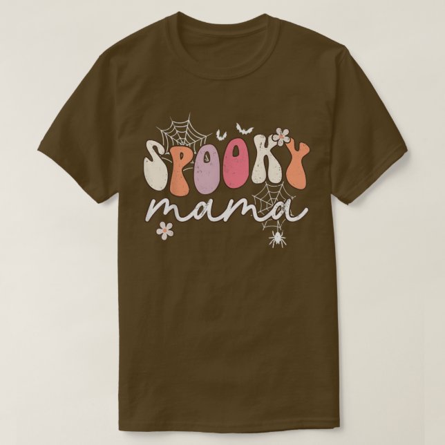 SPOOKY Mama Groovy Halloween 69 T-Shirt (Design Front)