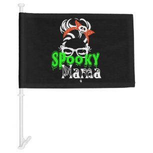 Spooky Mama , Halloween Funny , Spooky , Halloween Car Flag