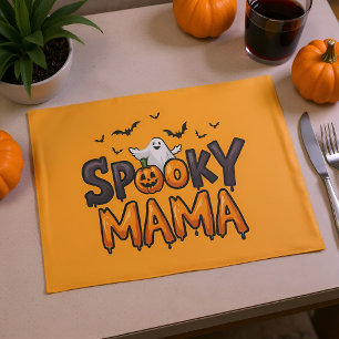 Spooky Mama Halloween Placemats Cute Ghost