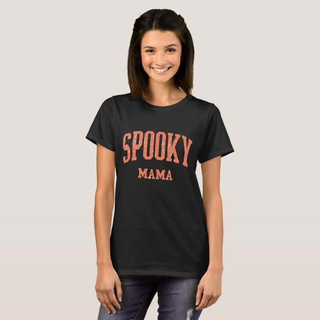 Spooky Mama Retro Halloween  T-Shirt (Front Full)