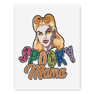 Spooky Mama - Scary Halloween Mom Trick or Treat Temporary Tattoos