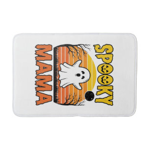 Spooky Mama Vintage Ghost Halloween Shirt Design_1 Bath Mat