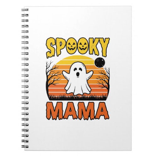 Spooky Mama Vintage Ghost Halloween Shirt Design_1 Notebook