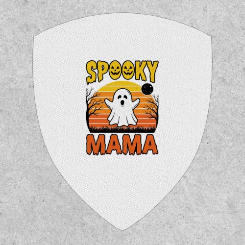 Spooky Mama Vintage Ghost Halloween Shirt Design_1 Patch