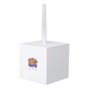 Spooky Mama Vintage Halloween Mom Shirt Design_1 Cube Ornament