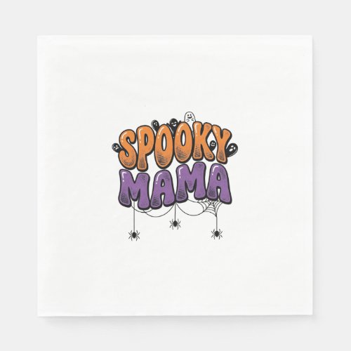 Spooky Mama Vintage Halloween Mom Shirt Design_1 Napkins