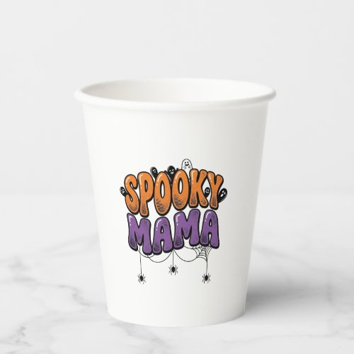 Spooky Mama Vintage Halloween Mom Shirt Design_1 Paper Cups