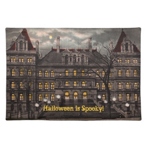 Spooky Mansion Cloth Halloween Placemat